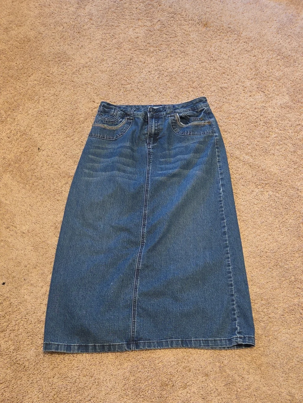 Cato Blue Denim Skirt with Faded Wash